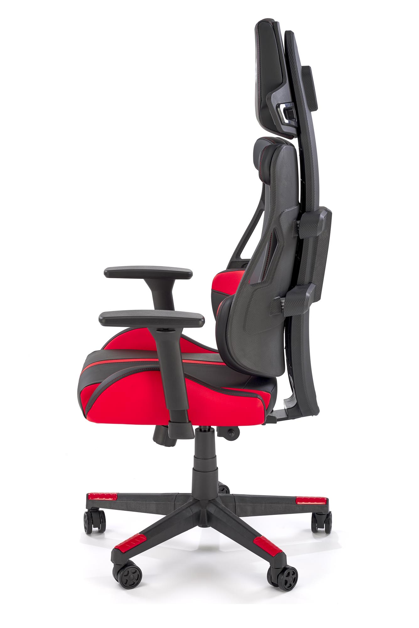 NITRO fotel gabinetowy eco skóra / tkanina, czarny / czerwony - obrazek 8