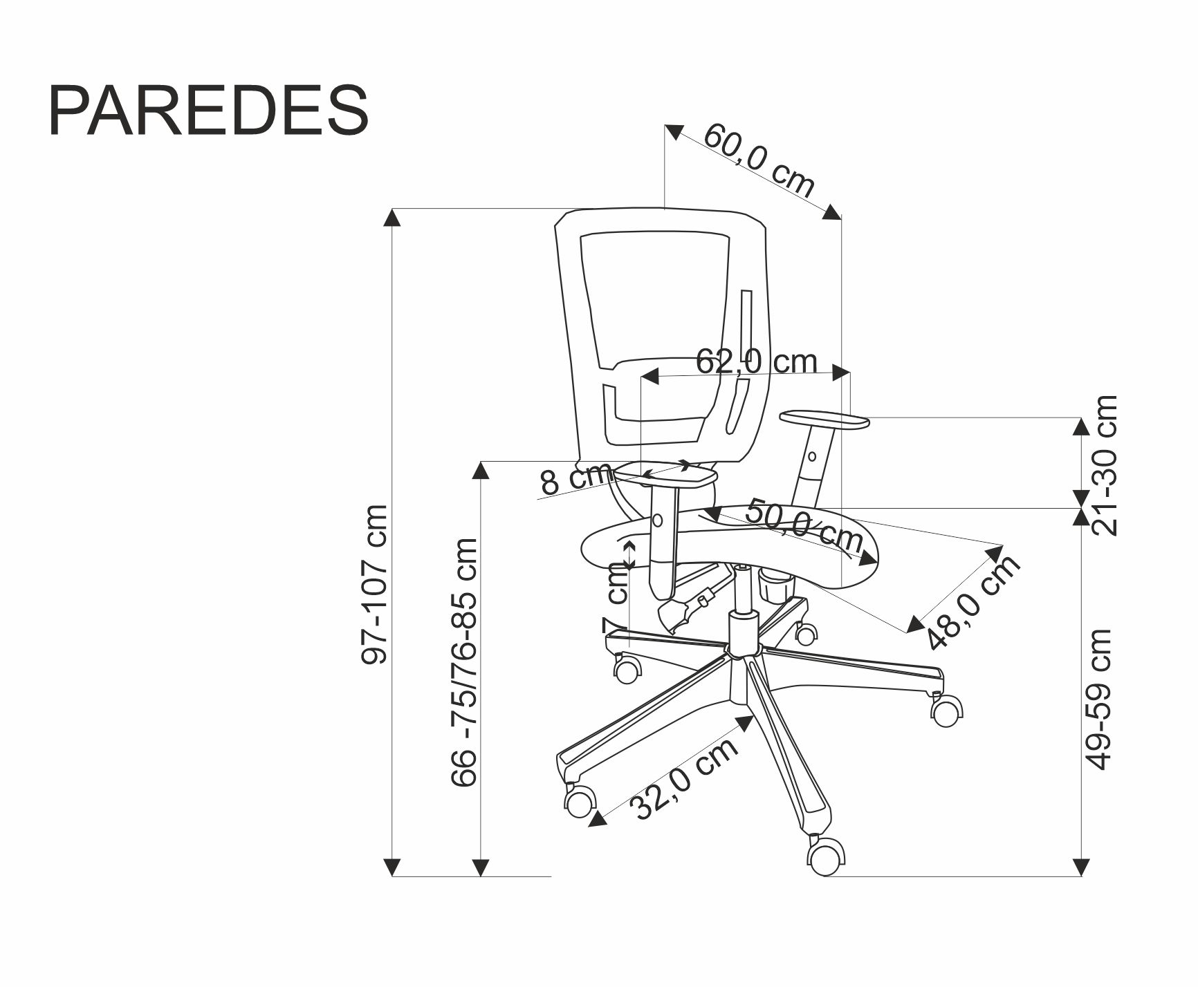 PAREDES fotel gabinetowy czarny - obrazek 3