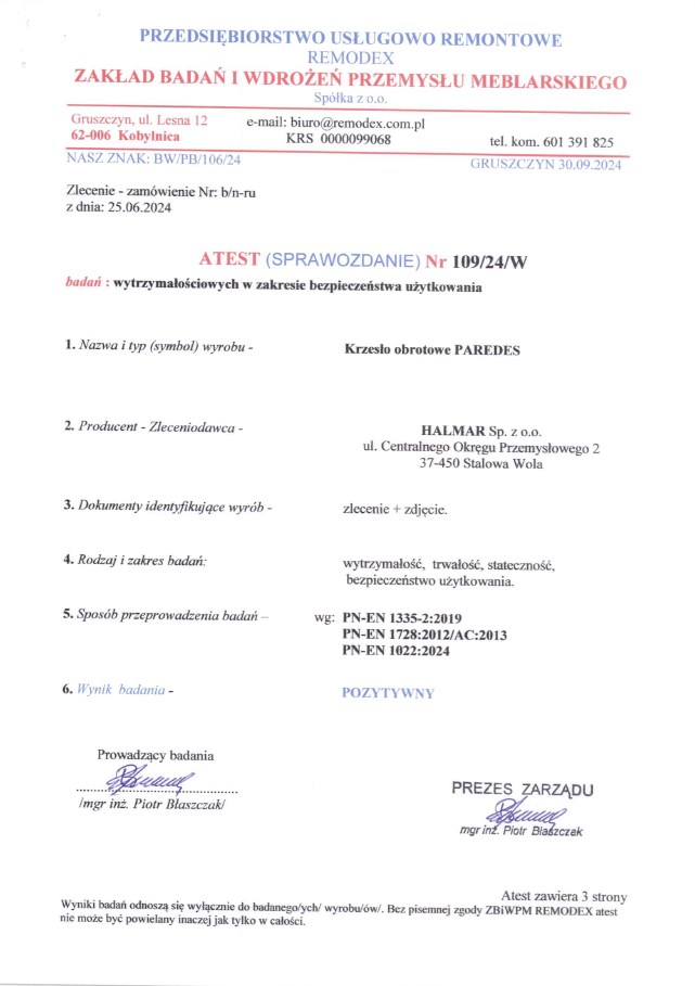 PAREDES fotel gabinetowy czarny - obrazek 4