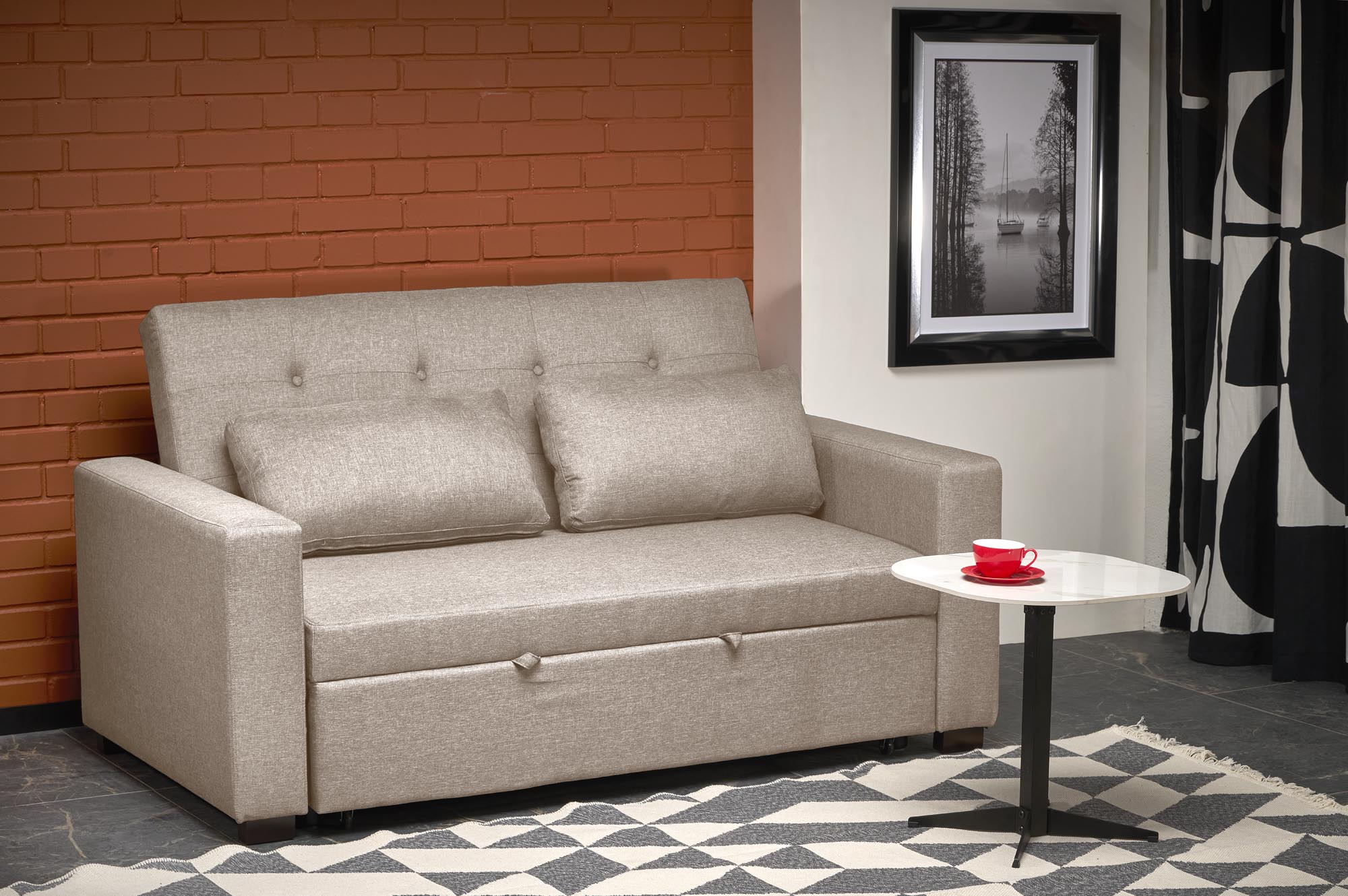 PAULINIO sofa rozkładana, beżowy - obrazek 8