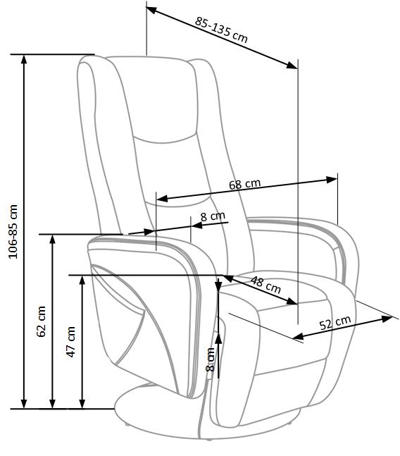 PULSAR recliner z funkcją masażu beżowy - obrazek 3