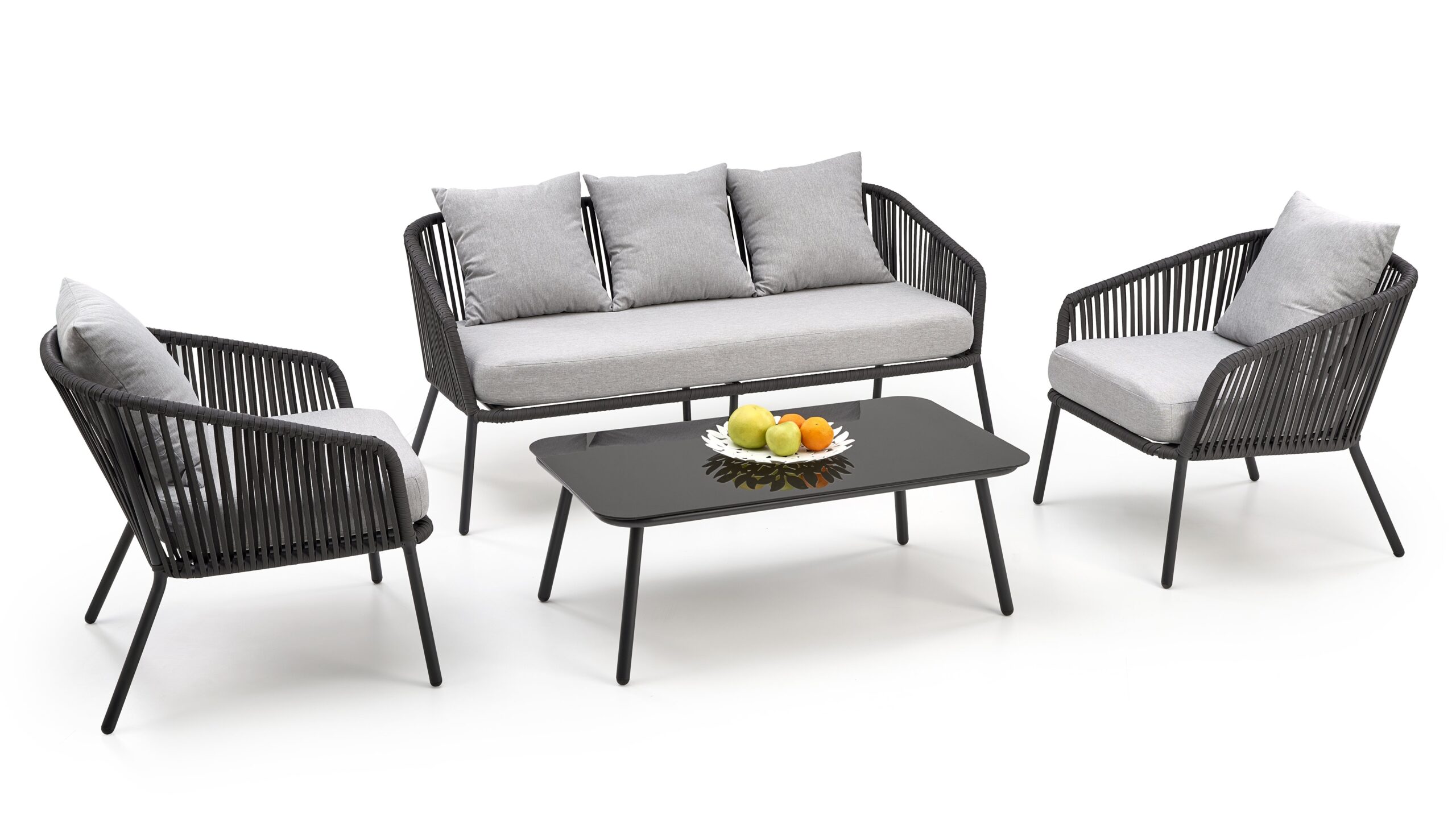 ROCCA zestaw ogrodowy ( sofa + fotel 2x + ława ), ciemny popiel / jasny popiel - obrazek 13