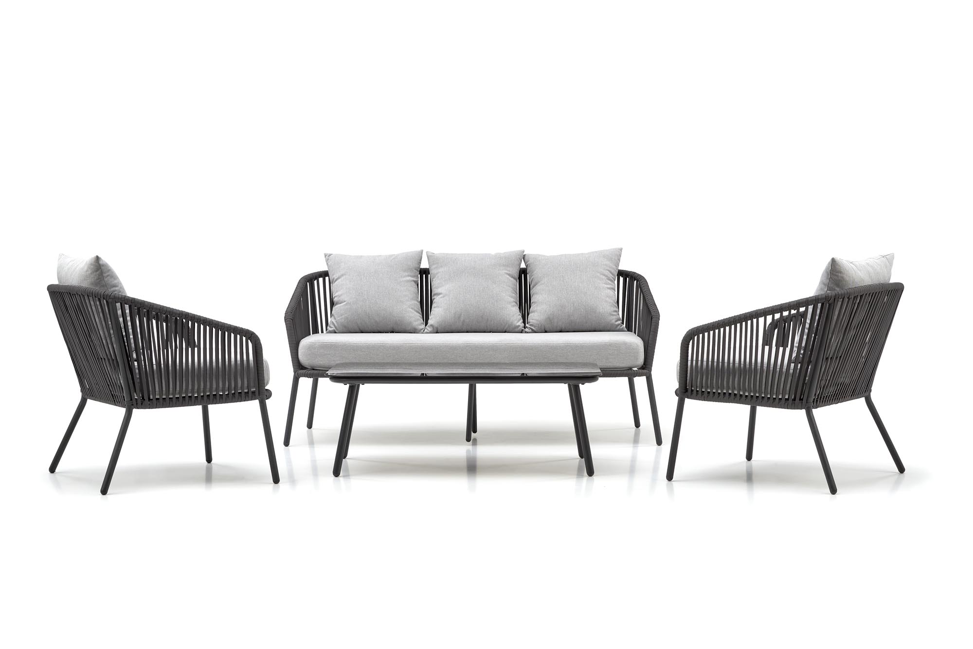 ROCCA zestaw ogrodowy ( sofa + fotel 2x + ława ), ciemny popiel / jasny popiel - obrazek 15