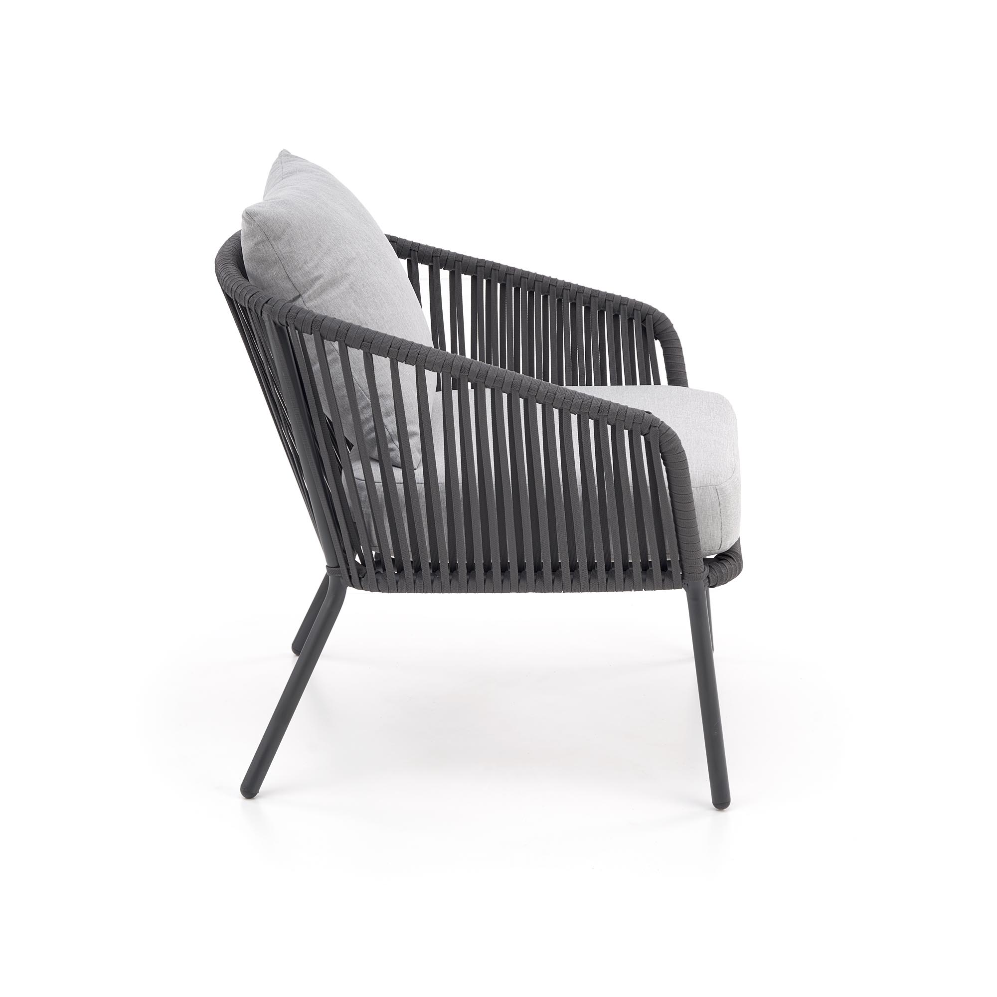 ROCCA zestaw ogrodowy ( sofa + fotel 2x + ława ), ciemny popiel / jasny popiel - obrazek 16