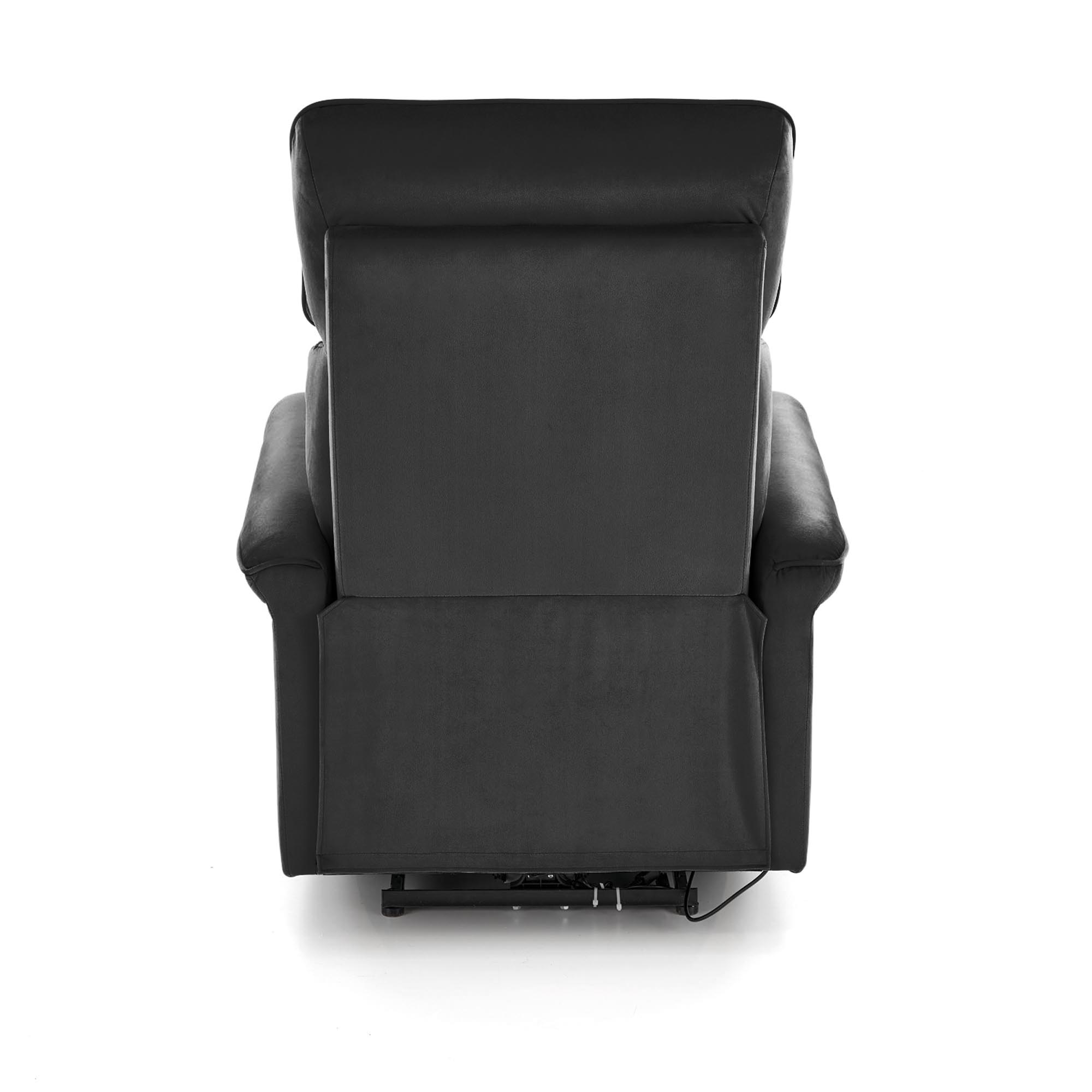 SEMIR fotel z funkcja elektrycznego rozkładania / gniazdo USB, czarny - obrazek 9