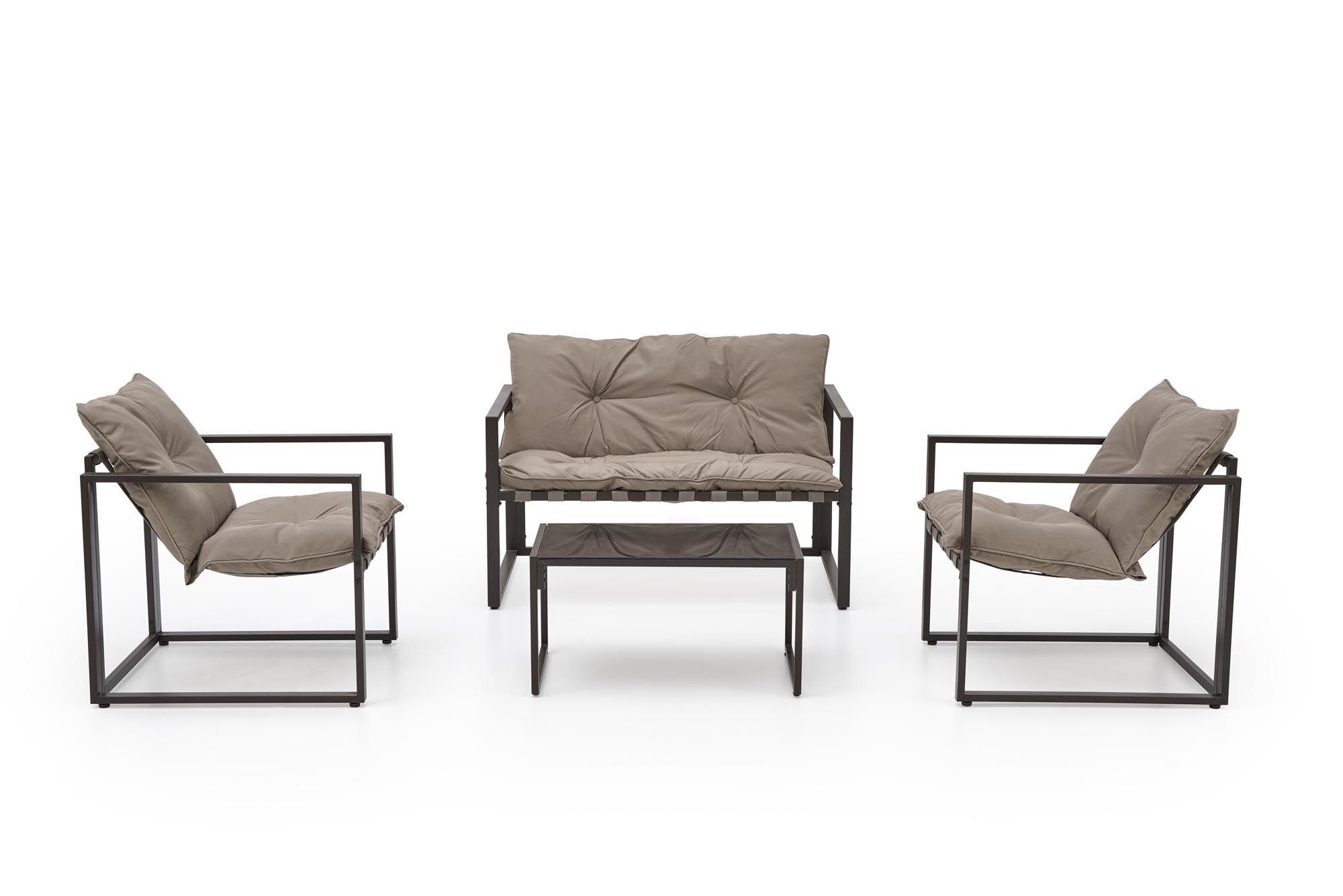 SHARK zestaw ogrodowy ( sofa + fotel 2x + ława ), ciemny brąz / cappuccino - obrazek 15
