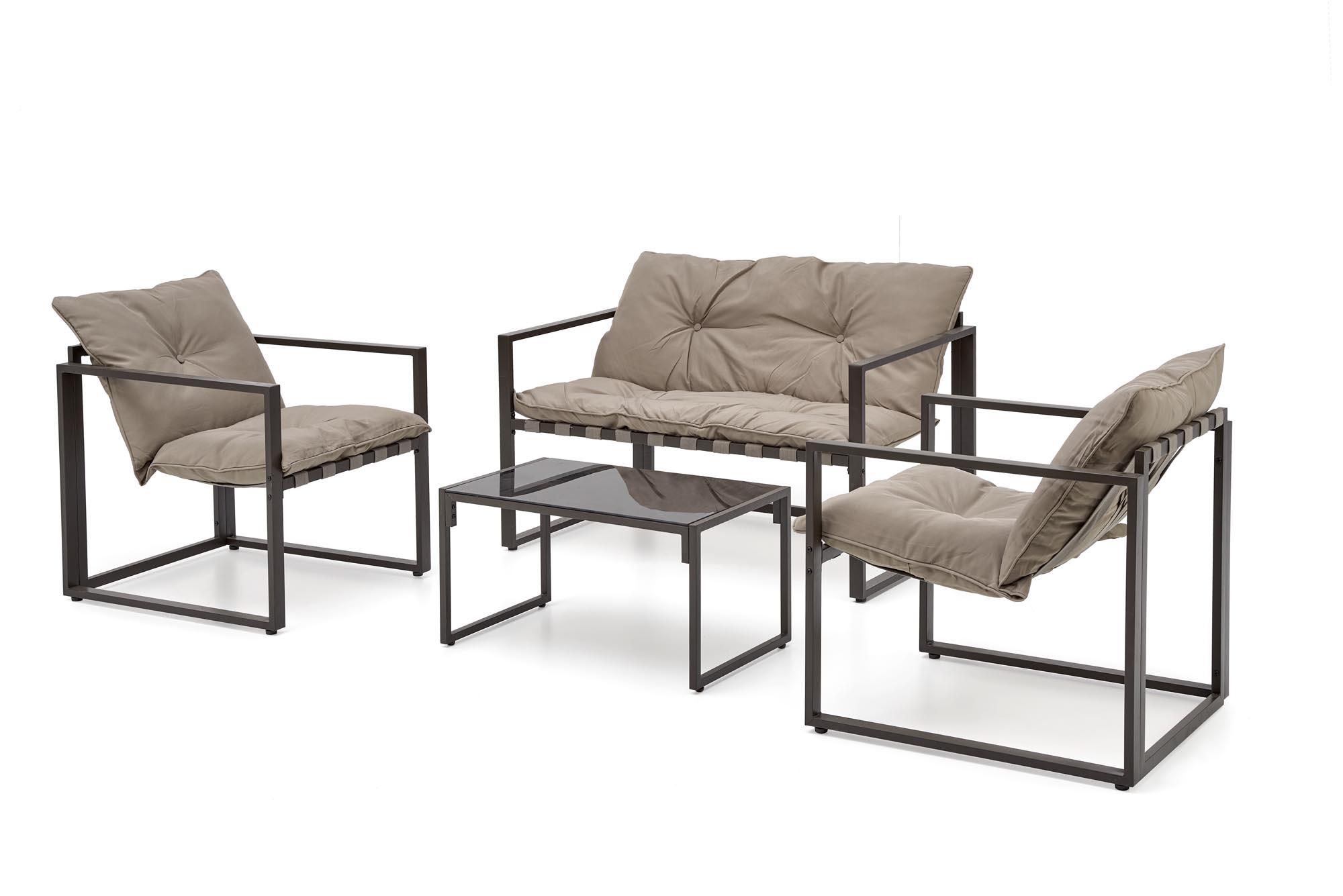 SHARK zestaw ogrodowy ( sofa + fotel 2x + ława ), ciemny brąz / cappuccino - obrazek 16