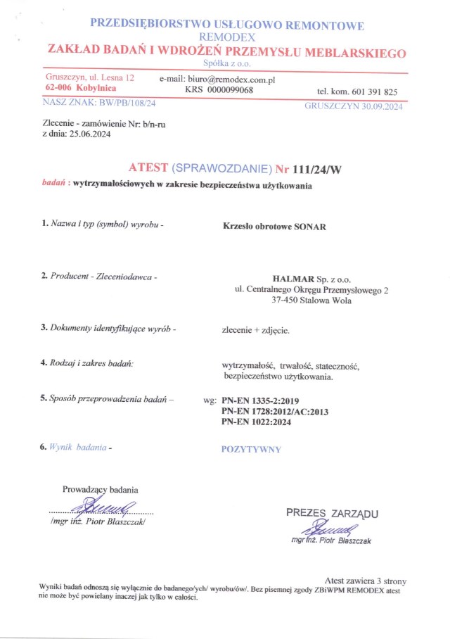 SONAR fotel gabinetowy czarny - obrazek 5
