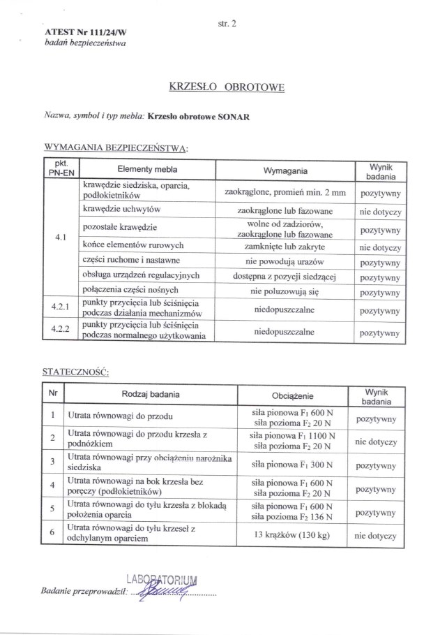 SONAR fotel gabinetowy czarny - obrazek 6