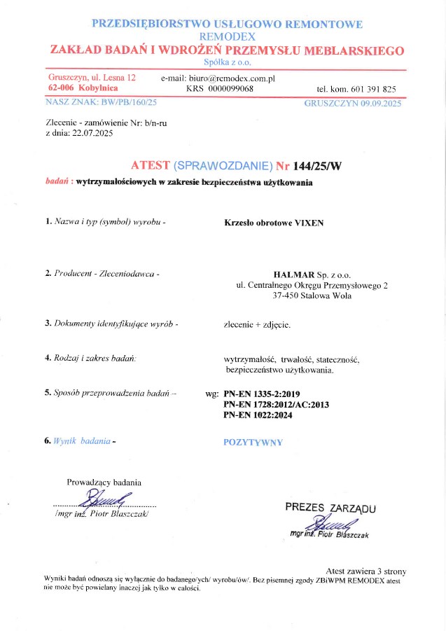 VIXEN fotel gabinetowy czarny - obrazek 8
