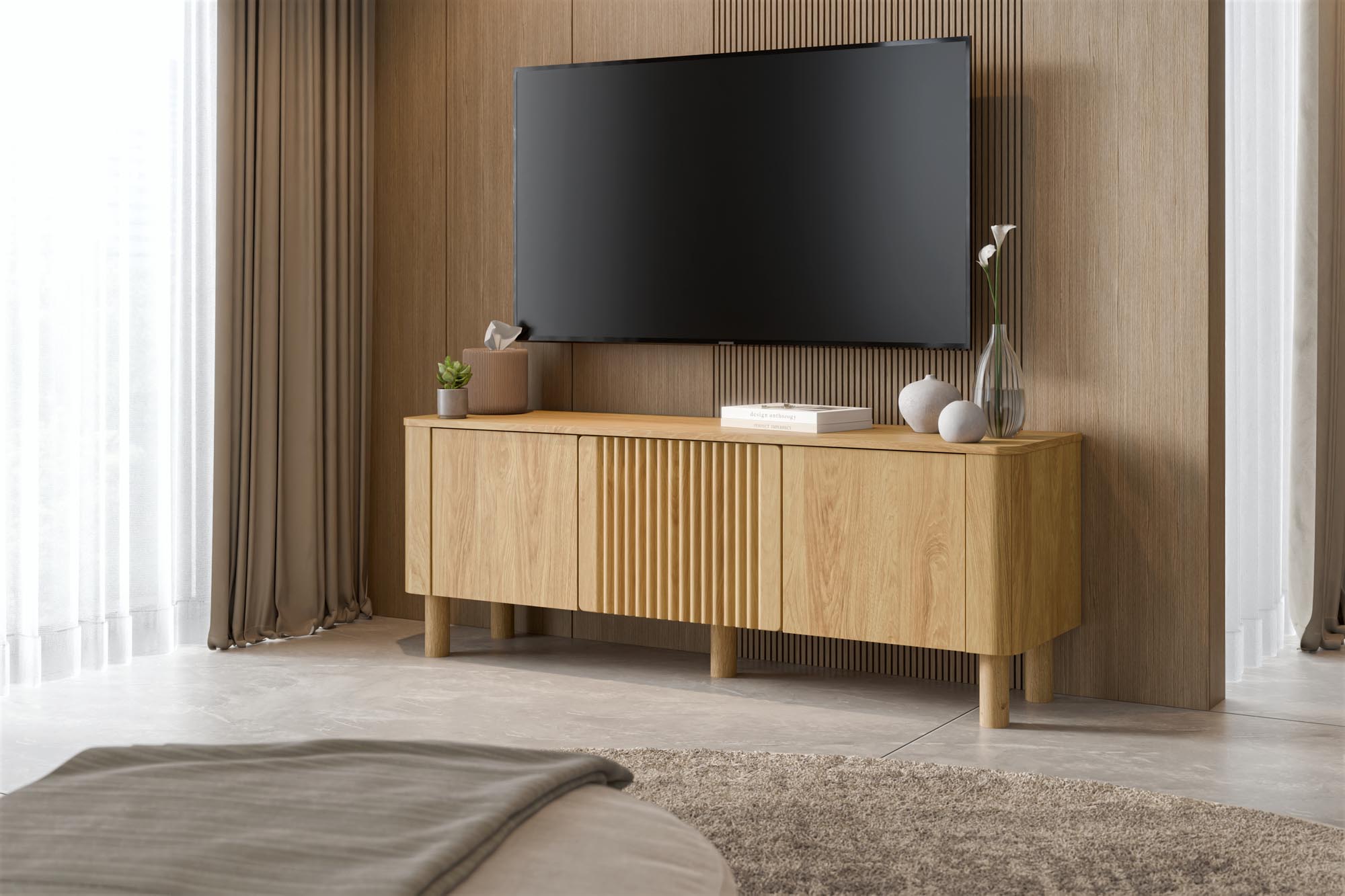 ARANGO RTV-1 stolik RTV 150 cm, dąb hikora - obrazek 8
