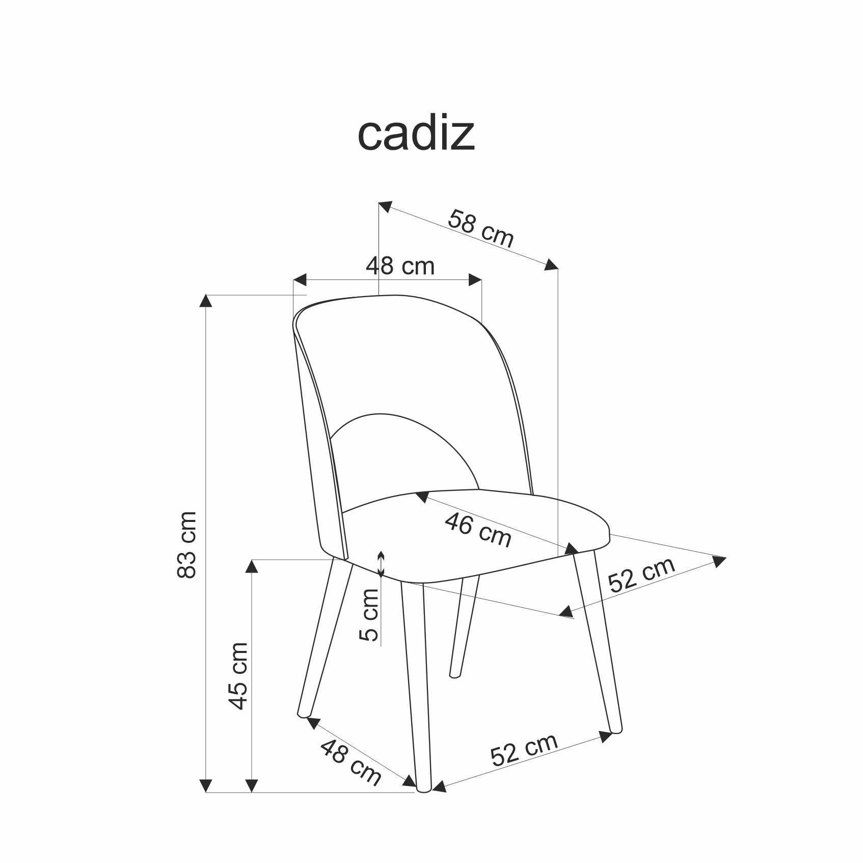 CADIZ krzesło dąb naturalny / popiel - obrazek 4