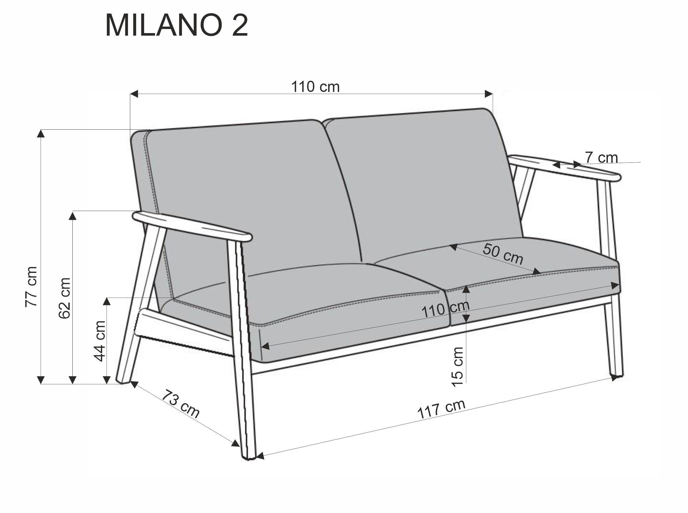 MILANO 2S sofa - beżowy tap. Castel 15 - obrazek 5