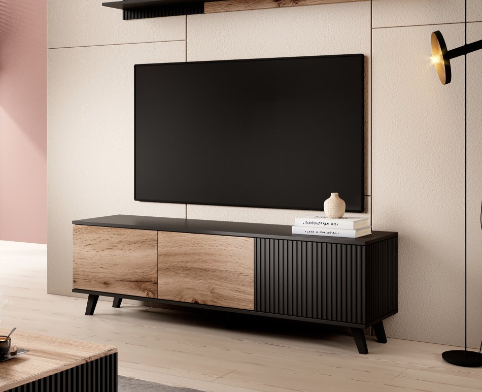 RANDOM RTV-1 stolik RTV 150 cm dąb wotan/czarny - obrazek 12