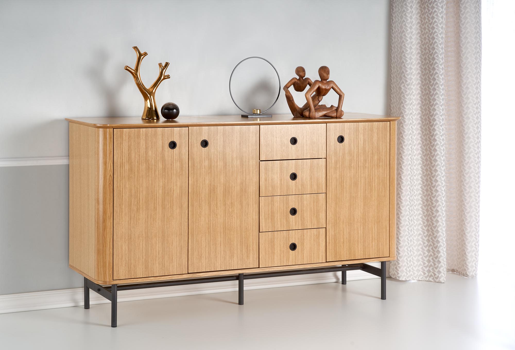 SMART komoda KM-1 dąb naturalny/czarny - obrazek 9