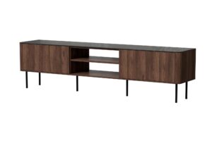 SOLANO RTV-2 stolik RTV orzech warmia / czarny marmur