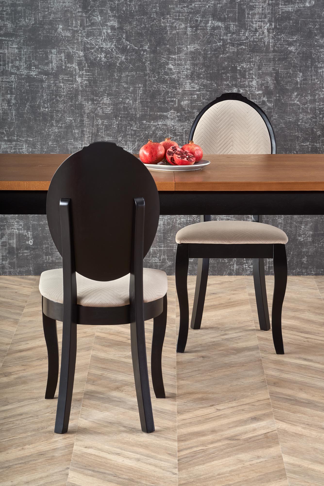 WINDSOR stół rozkładany 160-240x90x76 cm kolor ciemny dąb/czarny - obrazek 6