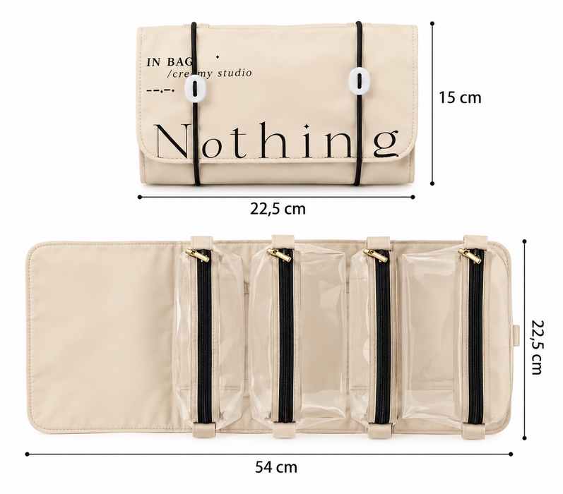 Składana kosmetyczka SHP NUDE beżowa - obrazek 5