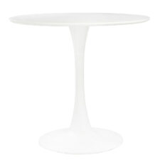 Stół okrągły Simplet Skinny White MDF metal biały 80 cm na 1 nodze