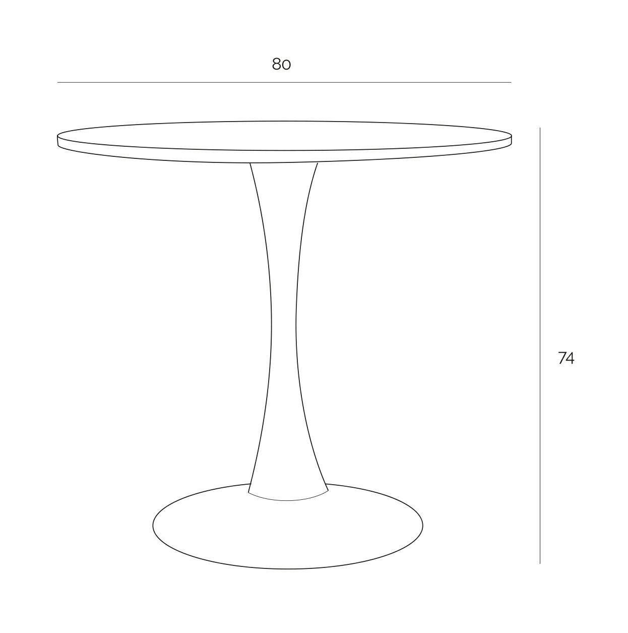 Stół okrągły Simplet Skinny White MDF metal biały 80 cm na 1 nodze - obrazek 11