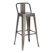 Hoker D2.DESIGN Paris Back 75 cm metalowy srebrny z oparciem