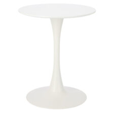 Stół okrągły Simplet Skinny White MDF metal biały 60 cm na 1 nodze