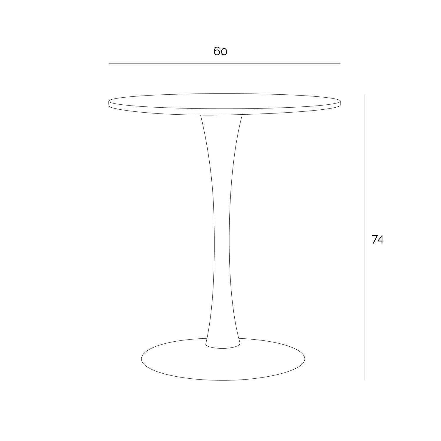 Stół okrągły Simplet Skinny White MDF metal biały 60 cm na 1 nodze - obrazek 9