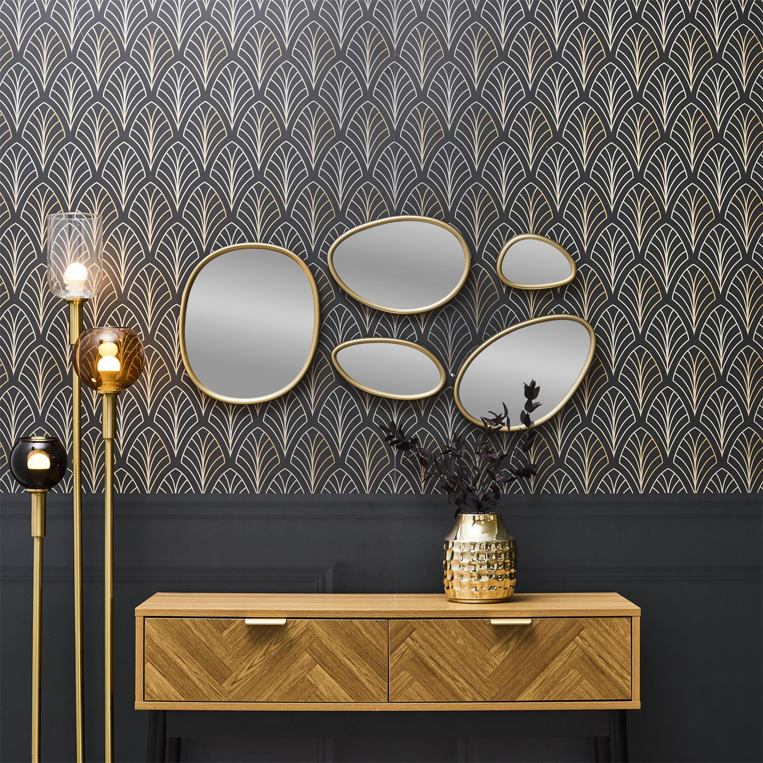 Zestaw 5 luster Organic Shape złote - obrazek 11