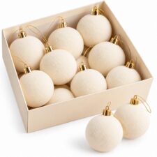 Bombki choinkowe SHP SATINE BALLS 10 szt. kremowe
