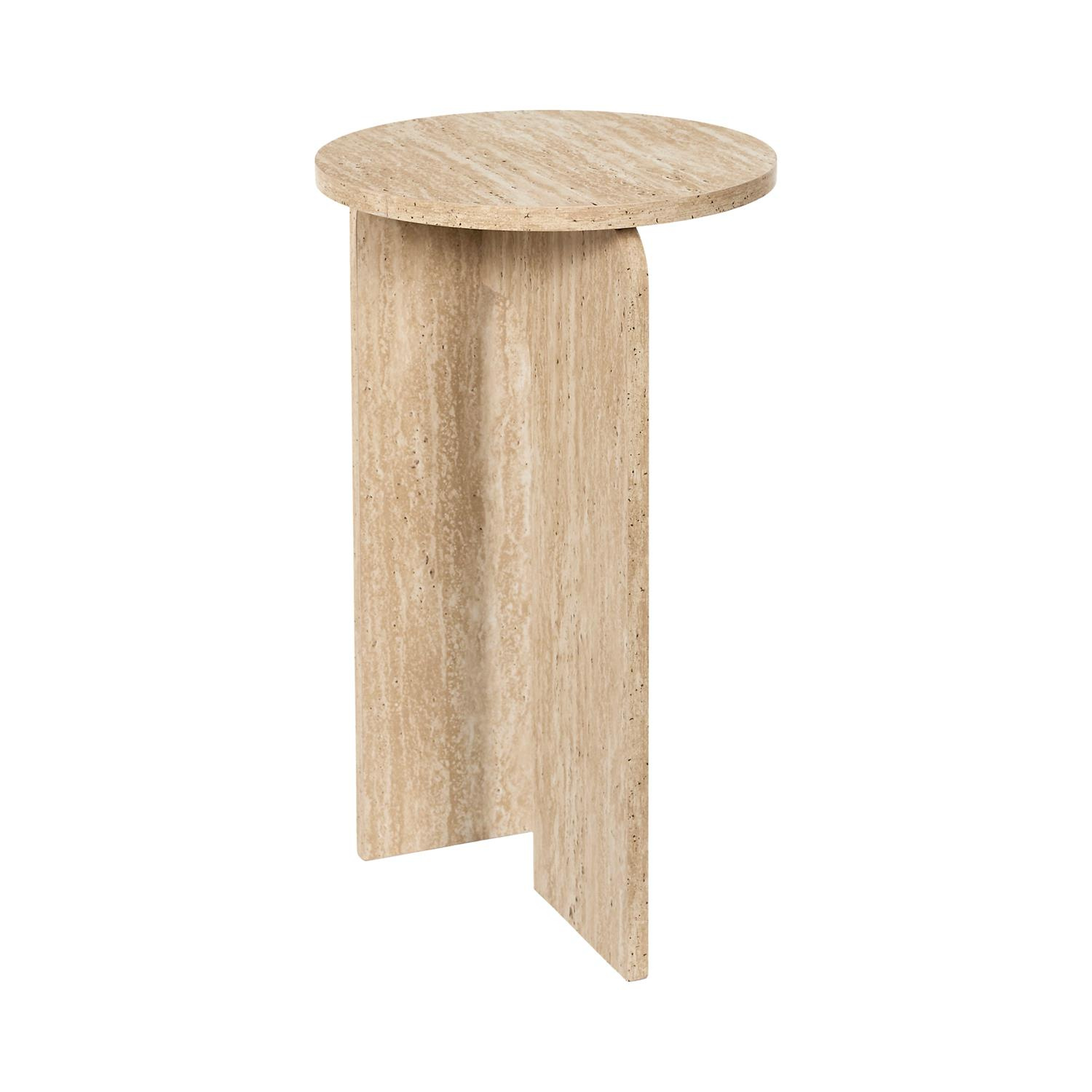 Stolik pomocniczy Stone okrągły do salonu beżowy japandi 30 cm - obrazek 3