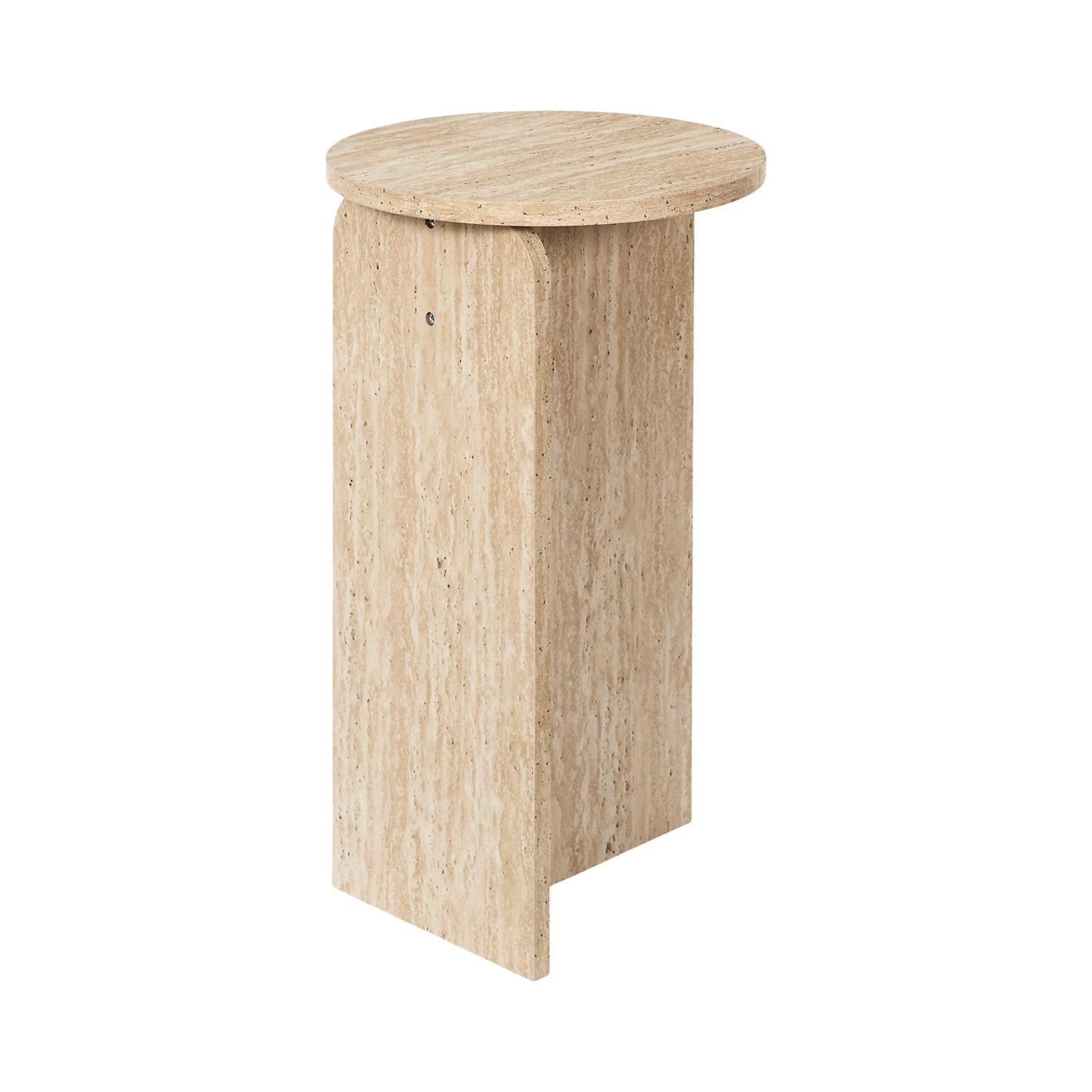 Stolik pomocniczy Stone okrągły do salonu beżowy japandi 30 cm - obrazek 10