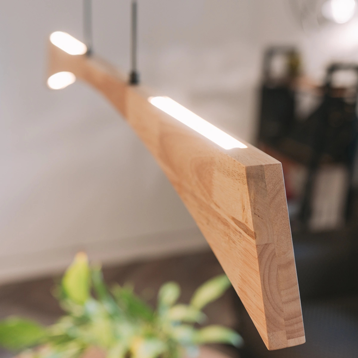 Lampa wisząca drewniana Hotaka No.2 120cm 3k ściemnialna z pilota Japandi - obrazek 3