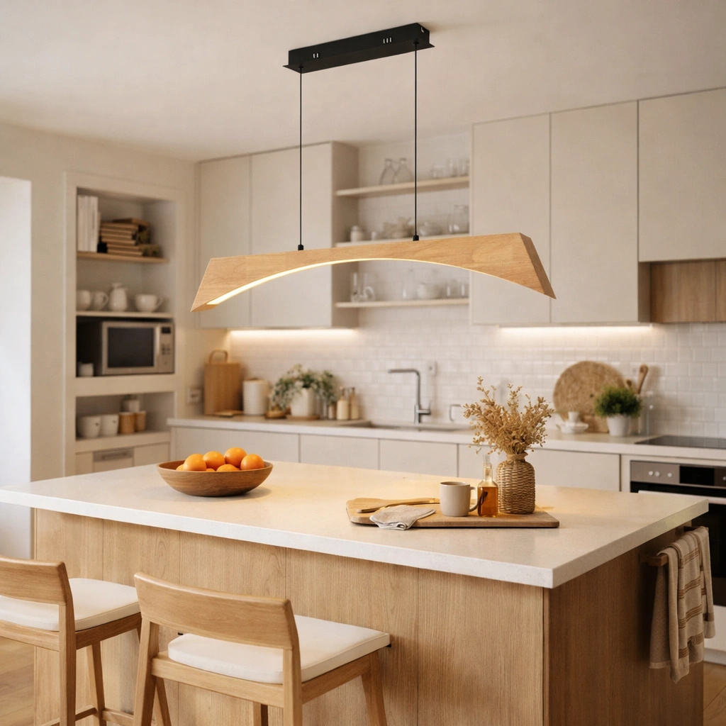 Lampa wisząca drewniana Hotaka No.2 120cm 3k ściemnialna z pilota Japandi - obrazek 8