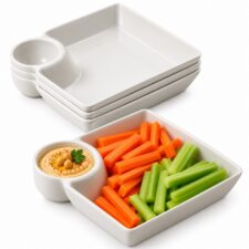 Zestaw 4 talerzyków na przekąski SHP TAPAS biały