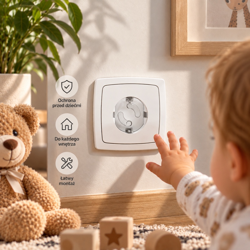 Zestaw 10 sztuk zabezpieczeń do gniazdka SHP Child Protect BUZZ biały - obrazek 3
