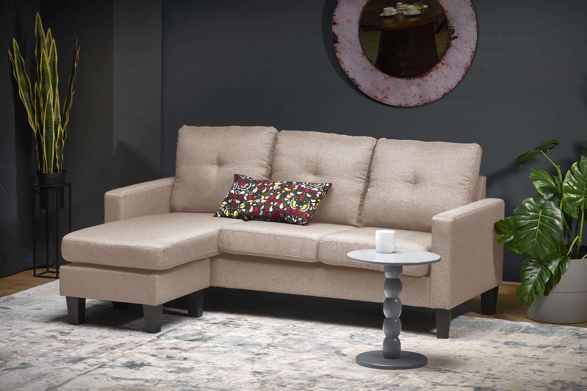 GERSON sofa z podnóżkiem beżowy - obrazek 4