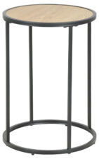 Stolik kawowy Seaford Actona MDF metal dąb naturalny/czarny okrągły 40x40 cm