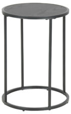 Stolik kawowy Actona Seaford MDF metal czarny okrągły 40 cm