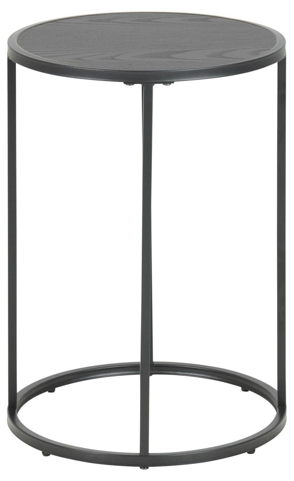 Stolik kawowy Actona Seaford MDF metal czarny okrągły 40 cm - obrazek 4