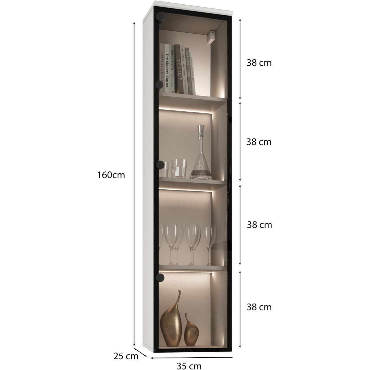 Witryna biała wisząca 35 cm FIGO 06 160 - obrazek 3