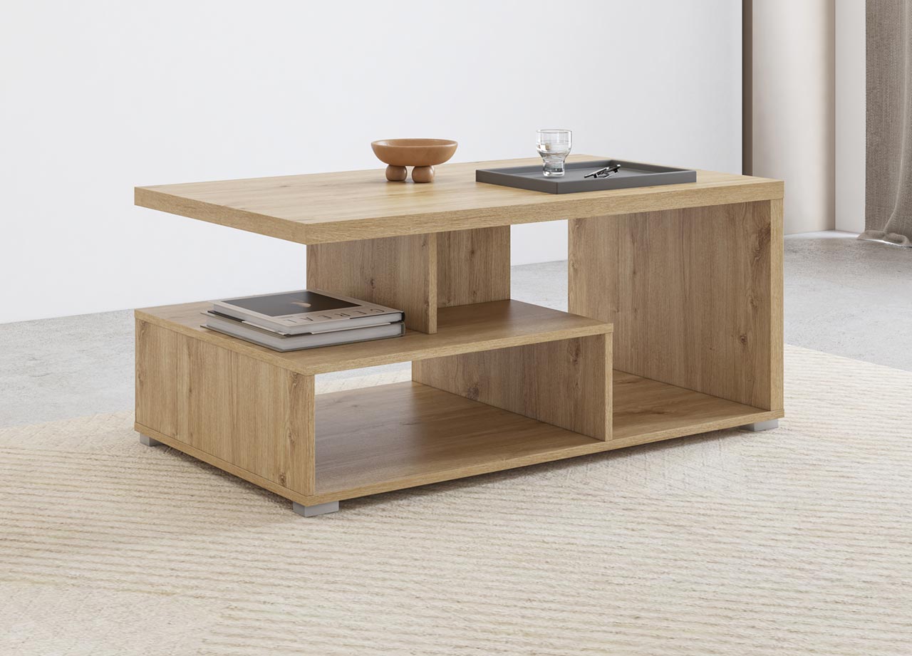 Ława do salonu 100x60 cm SORIE 99 dąb carpenter jasny - obrazek 5